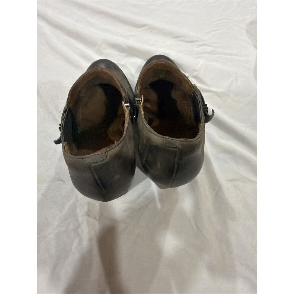 CLARKS Indigo Artisan Heath Woodlark Belted Buckle Ankle Boots Boho Punk Heel 7m - Picture 4 of 8